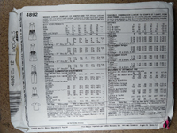 Back view of pattern M4892