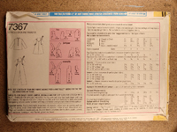 Back view of pattern S7367