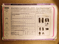 Back view of pattern S8595